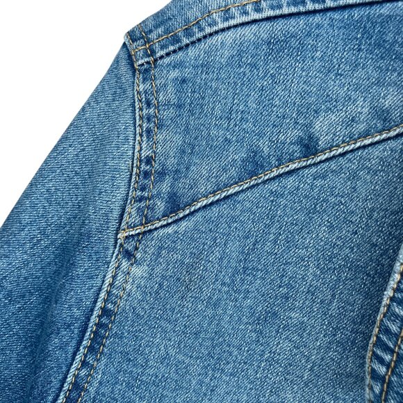 ASOS Simply Be Denim Plus Size US 22 UK 26 Western Cotton Stretch Denim Jacket - Picture 7 of 10